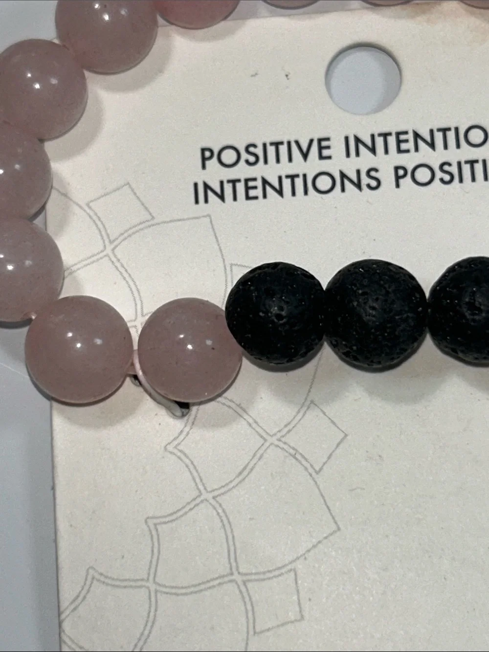 NWT Genuine Rose Quartz Gemstone Bead Aromatherapy Bracelet Positive Intentions